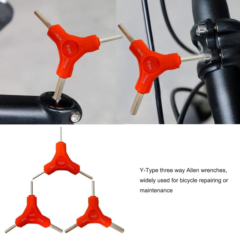 3-Way Bike Hex Wrench Set, Y Allen Wrench All-In-One Multifunctional Biking Maintenance Tool Cycling Torque Spanner Internal Hex Key Repair Tool for Mountain Bicycle, 3Pcs(2.5, 3, 4, 5, 6, 8mm)