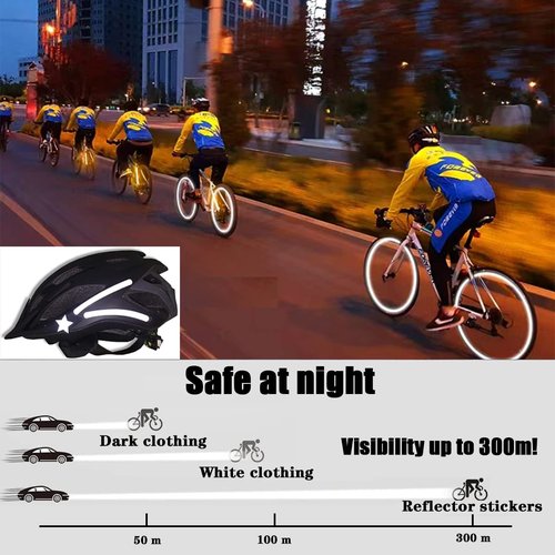 Hsathoac 42Pcs Reflective Stickers, Reflective Decals Multi Shapes Kit, Waterproof Outdoor Safety Warning Reflective Stickers, Night Visibility Adhesive Stickers for Helmet, Bicycle, Car & Stroller