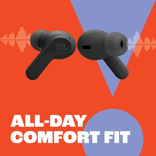 JBL Vibe Beam - True Wireless Earbuds with Deep Bass Sound & VoiceAware | 32-Hour Battery Life, Black