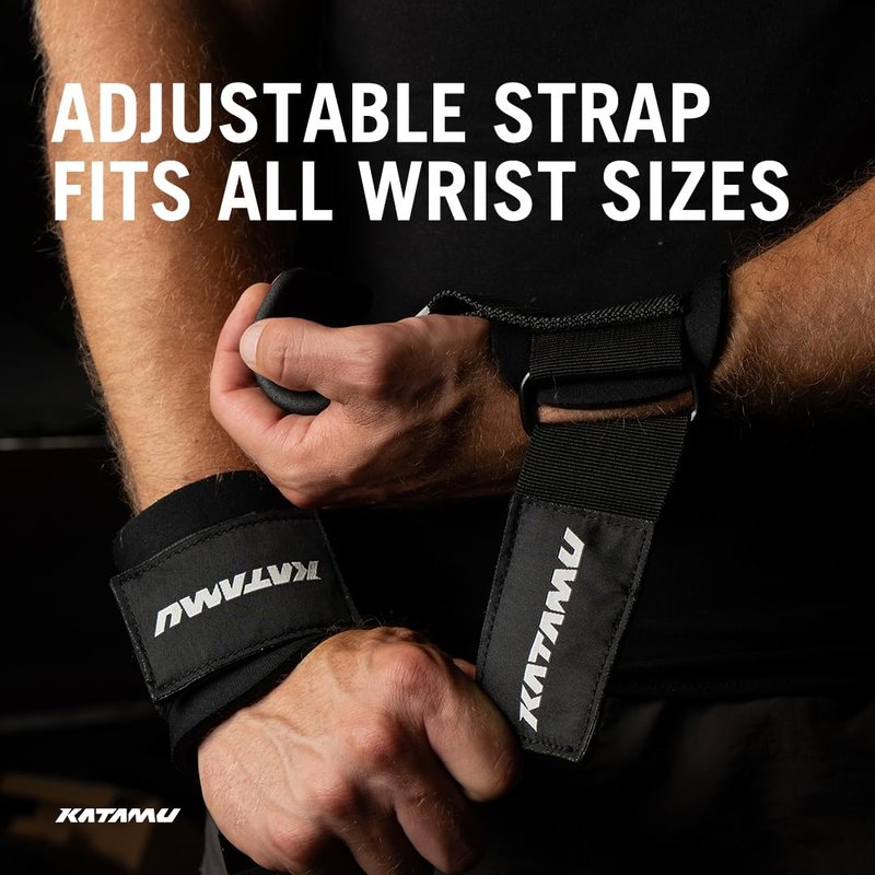 Katamu | Weight Lifting Hooks (Pair), Heavy Duty Power Wrist Straps Hand Grip Support For Deadlifts, Pull Ups, Shrugs - Gym Gloves For Men and Women