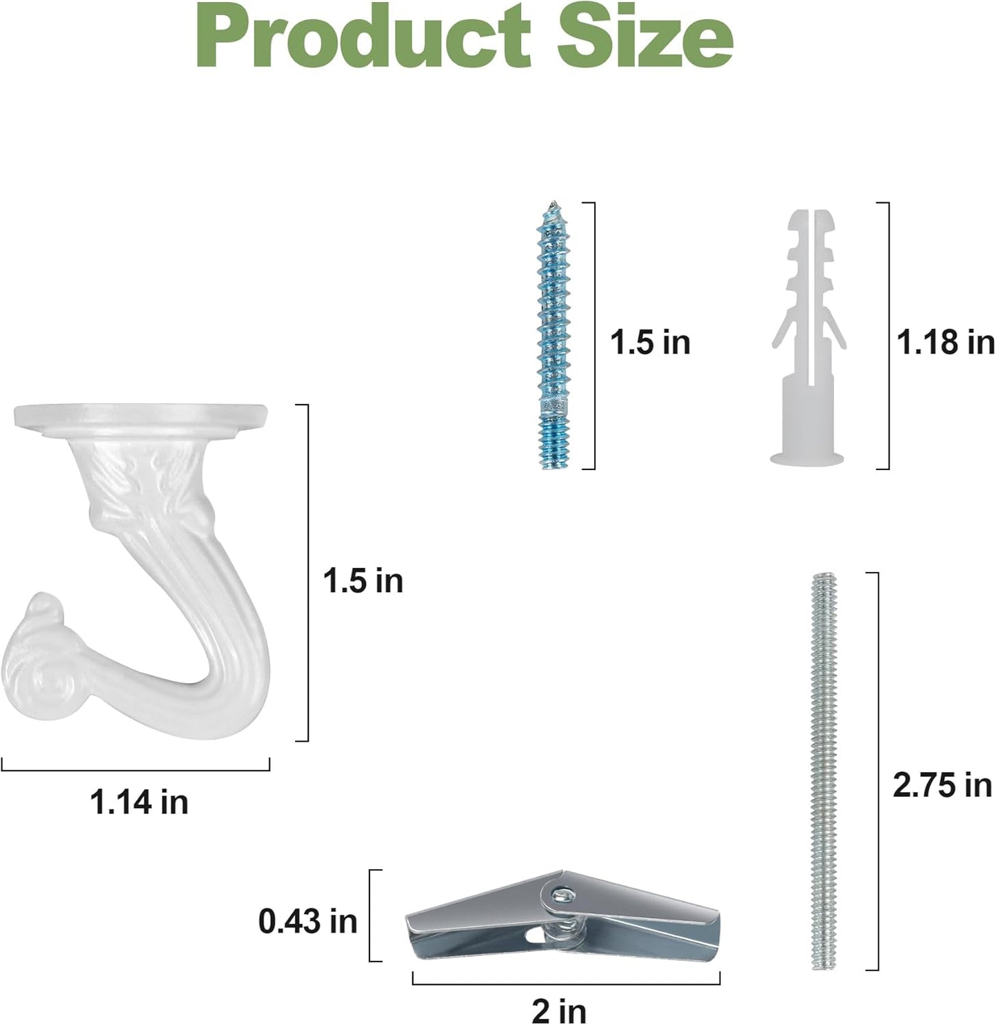 Aidoclip Ceiling Hooks - 6 Pcs Heavy-Duty Metal Plant Hangers for Indoor/Outdoor Use | Small Size