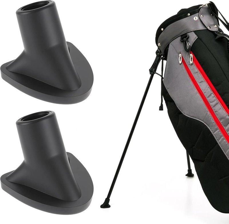 2pk Black Universal Golf Bag Stand Feet – Durable Rubber, Anti-Slip for Turf/Rain, Tool-Free Install (Fits Most Brands)