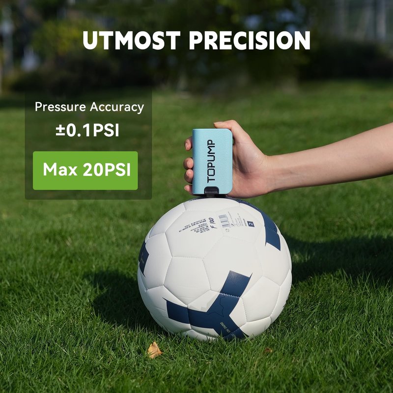 TOPUMP Electric Ball Pump with Inflation & Deflation, Portable Rechargeable Ball Pump with Pressure Gauge (Max 20PSI), Suitable for Basketball, Soccer, Volleyball and Rugby