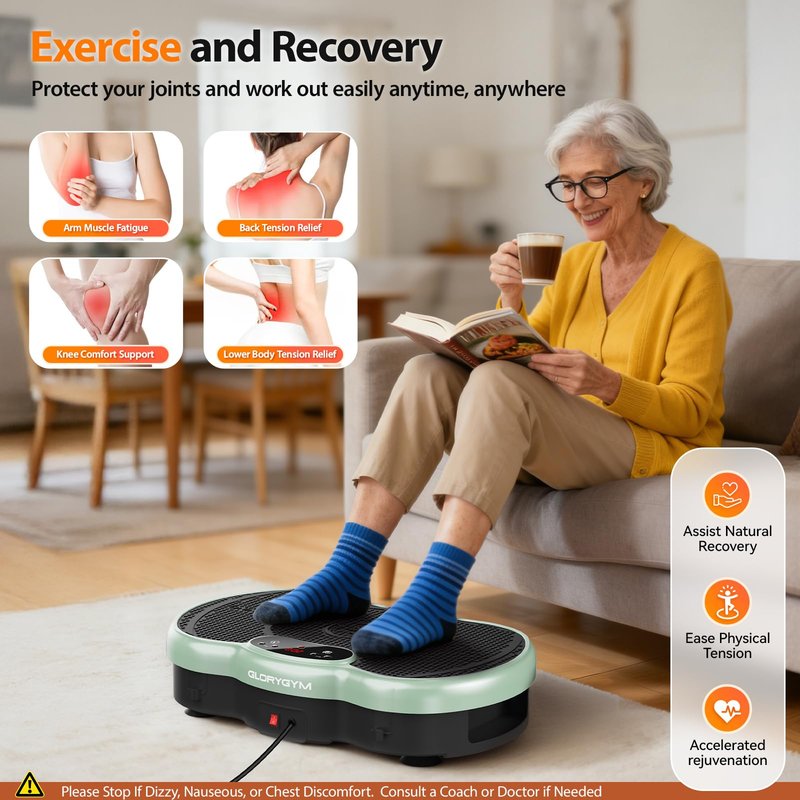 Vibration Plate for Weight Loss & Lymphatic Drainage, Professional Full Body Vibration Machine with Wider Platform, Ultra Stable & Quiet, 120 Speeds, 330lbs Capacity, Home Fitness System