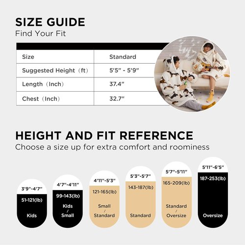 Bedsure Wearable Blanket Hoodie - Cozy Sherpa Design for Adults & Kids | Gingerbread & Olive Green