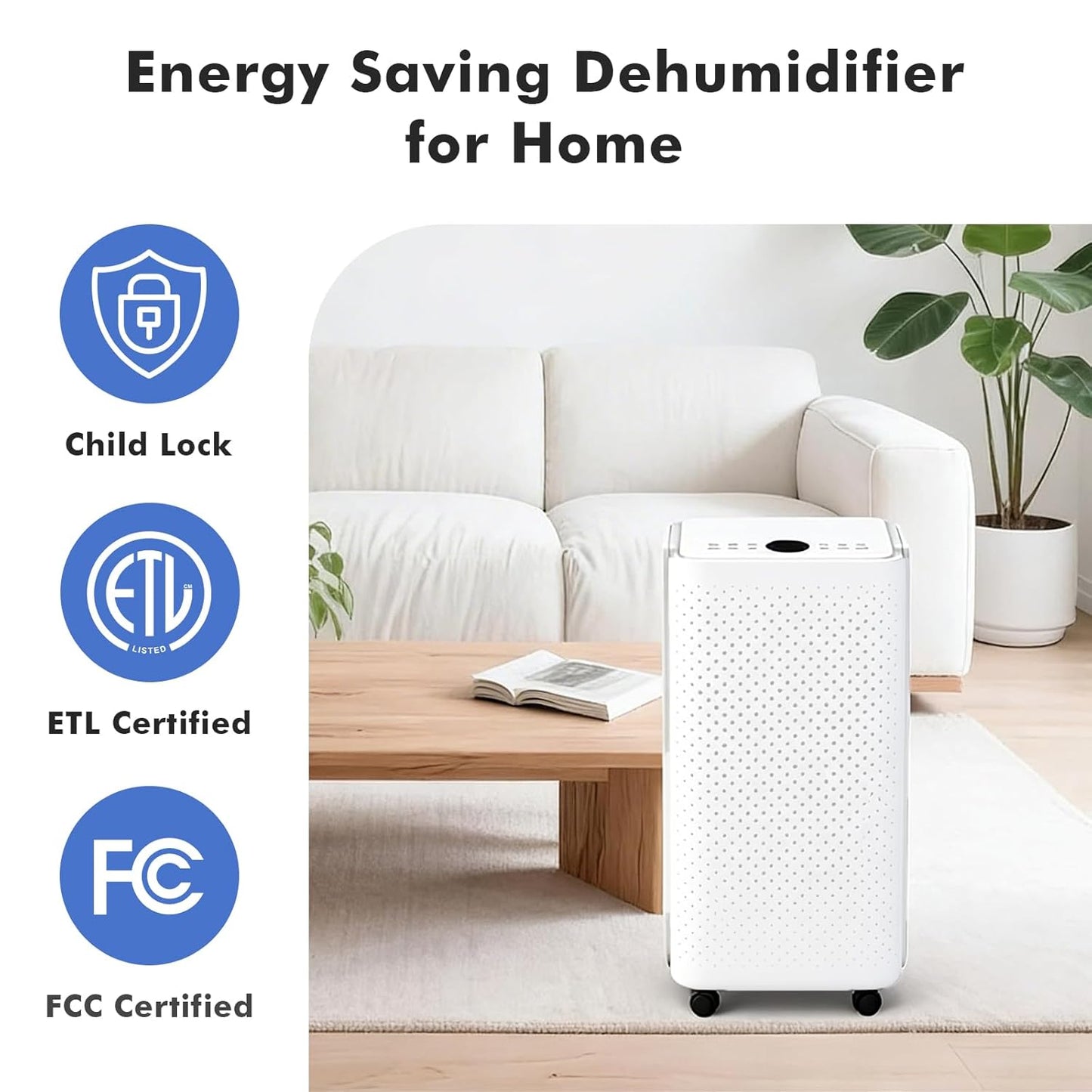 NEWBULIG 30-Pint Dehumidifier - Smart Humidity Control for 2,000 Sq.Ft | Quiet 38dB Operation, Ideal for Home & Basement