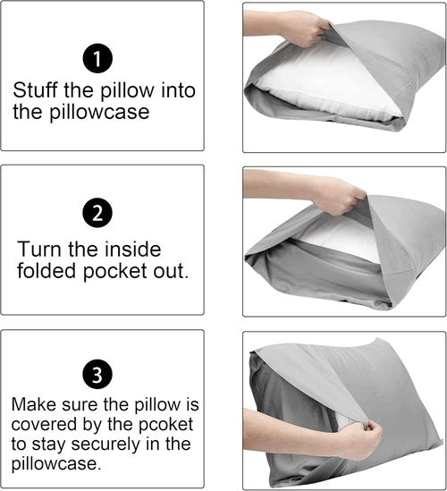 FLXXIE King Pillow Cases - Soft Microfiber Covers with Envelope Closure | Wrinkle & Stain Resistant, 20x36, Orange