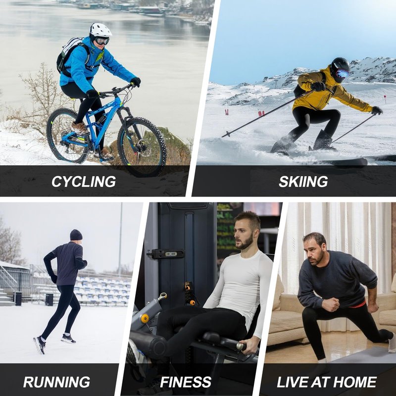 VanKee Men’s Thermal Compression Pants Fleece Lined Sport Tights Base Layer Bottoms Athletic Leggings for Cold Weather Men's Winter Gear for Skiing Sports Running Cycling Basketball Black