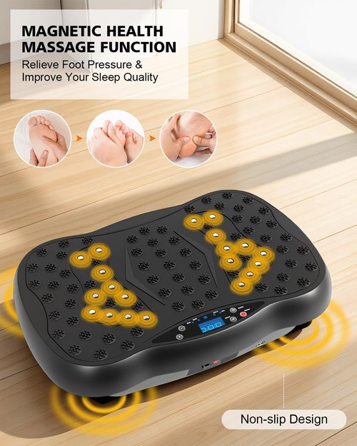 FURFAST Vibration Plate Exercise Machine, 10 Auto Modes/200-Levels Vibrating Plate for Lymphatic Drainage Weight Loss, 450lbs Capacity Whole Body Shake Plate for Women Men