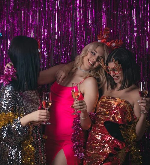 Foil Curtain Backdrop - 20 Pack Metallic Tinsel Fringe Curtains for Party Decorations | Birthday, Wedding, Baby Shower