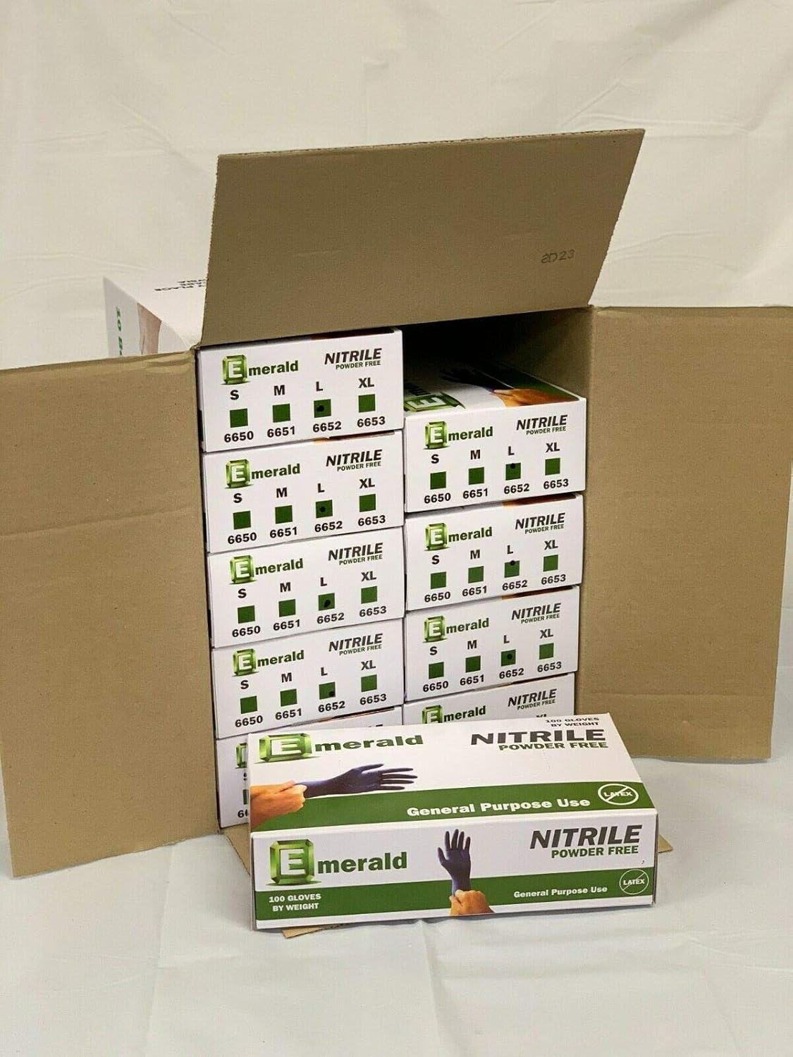 Skiennix Emerald Nitrile Gloves - Powder-Free Protection | 100 Count, Size G