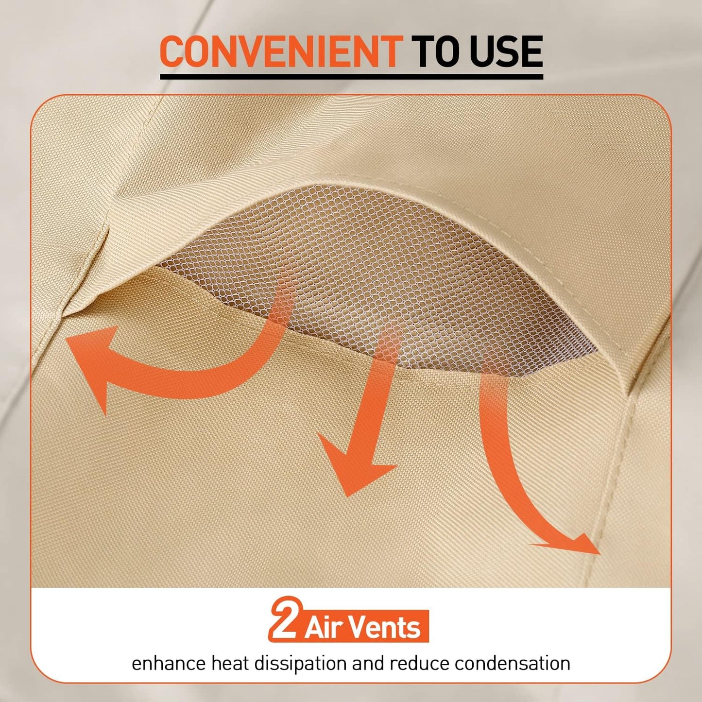 Arcedo Waterproof Patio Lounge Chair Covers - Heavy Duty 2-Pack for Winter Protection | 80" L x 32" W x 25" H, Beige & Brown