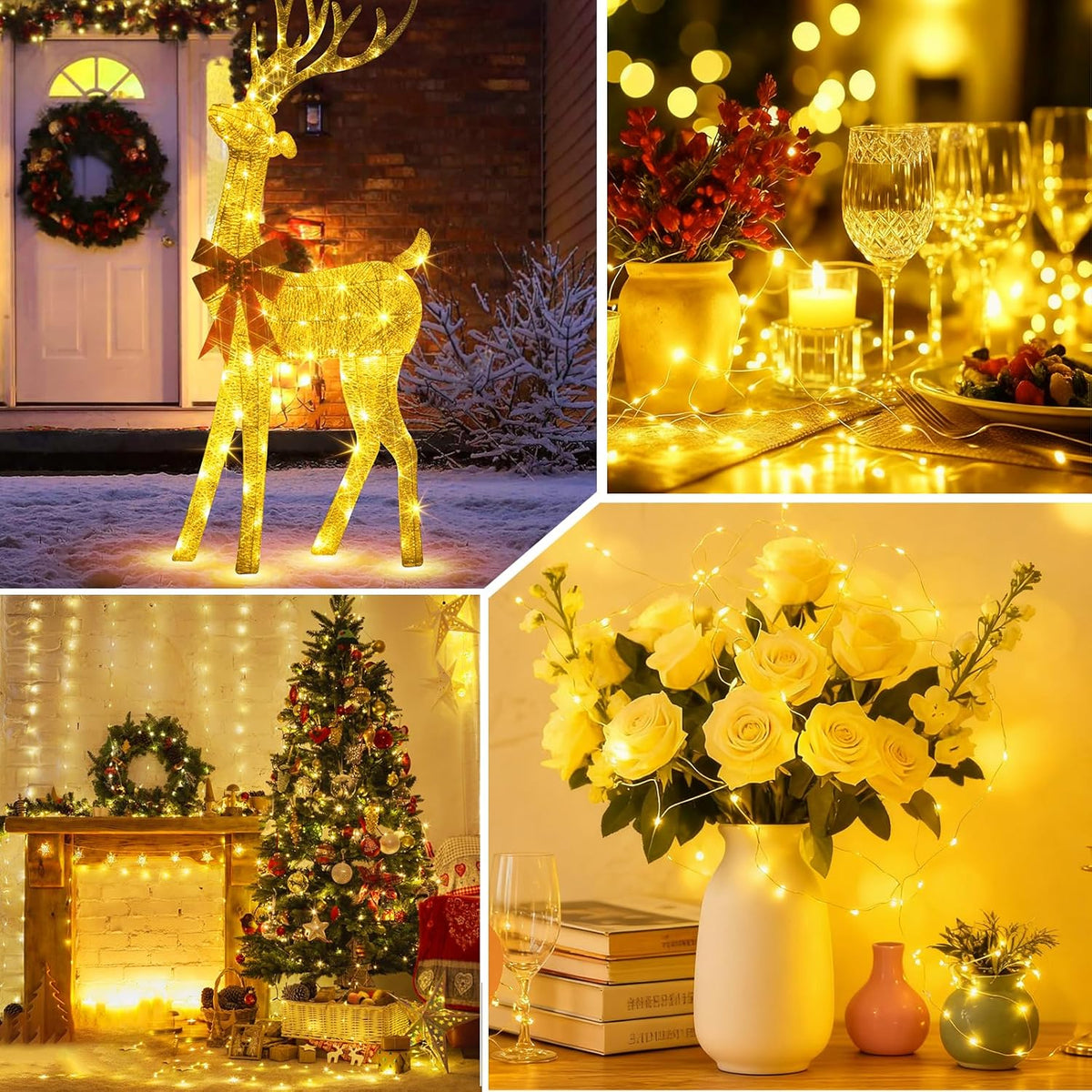 Skiennix 32FT Fairy Lights - Battery Operated Mini Waterproof LED Twinkle Lights | Warm White for Bedroom & Party Decor