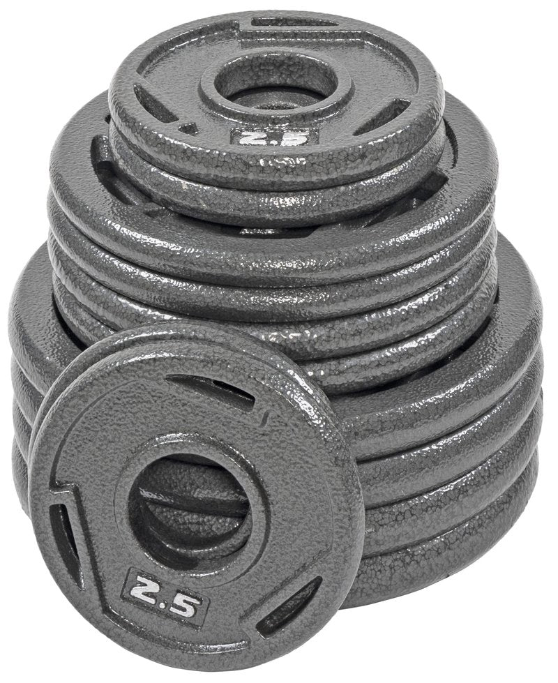 BalanceFrom Cast Iron Olympic 2-Inch Plate Weight Plate for Strength Training and Weightlifting, 70 LB Set (4x 2.5/5/10LB), Color #4, Multiple Packages