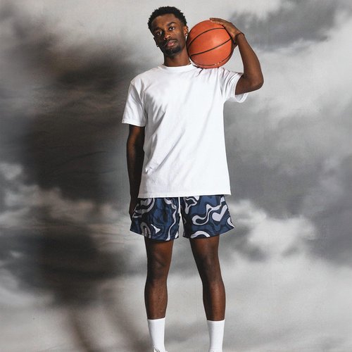 DIOTSR Mens Art Graphic Basketball Shorts Casual Athletic Running Shorts Cool Streetwear Designer Shorts Drawstring (01 Art Black&Grey,Medium)
