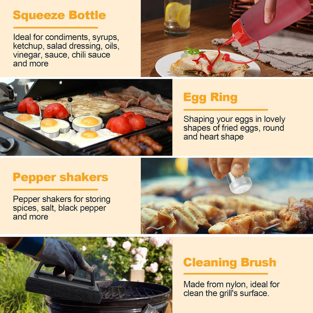 Terlulu Griddle Accessories Kit - 28 PCS Flat Top Grill Tools with Spatula, Burger Press & Carry Bag