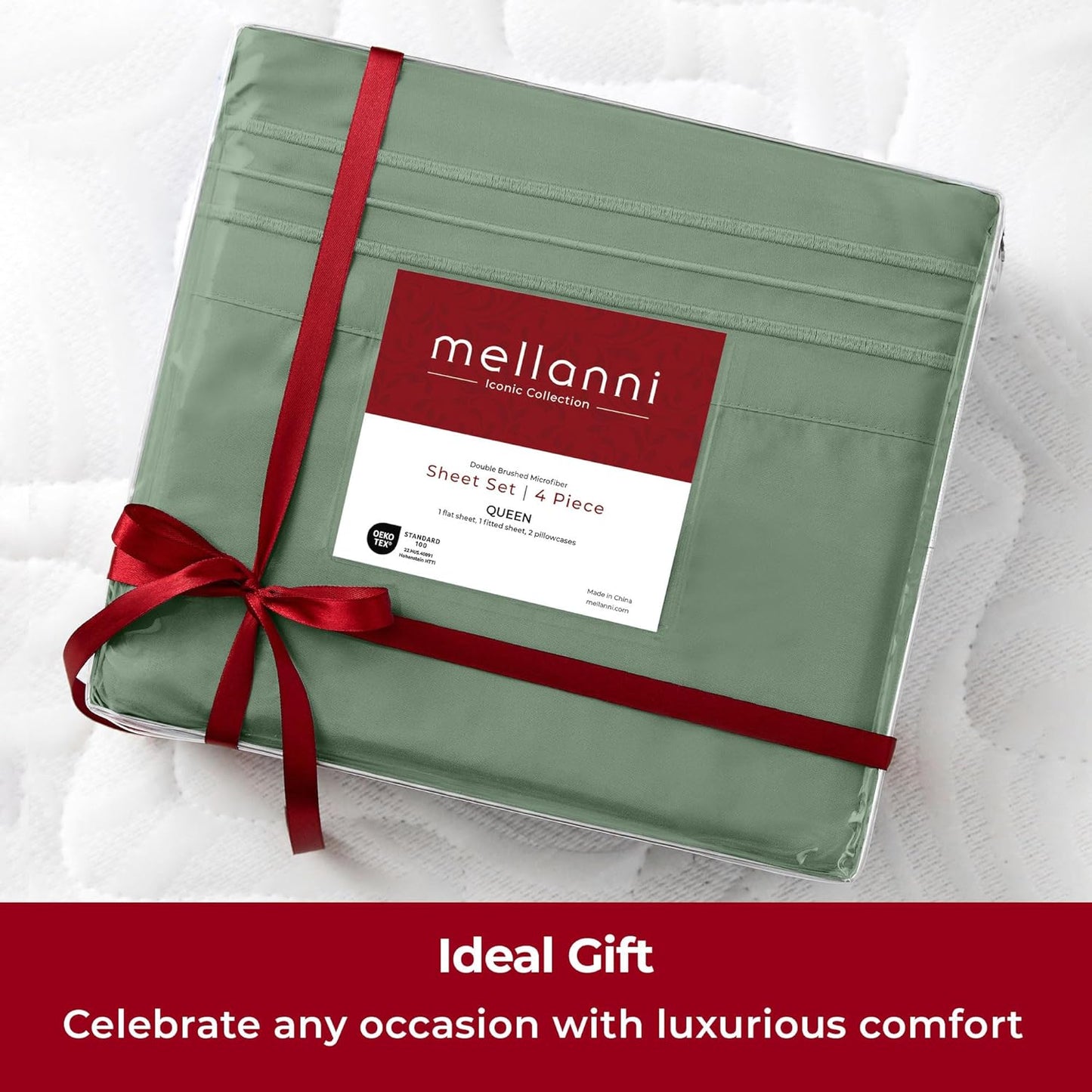 Mellanni Extra Deep Full Sheets - Hotel Luxury, Ultra Soft Cooling Bedding - Wrinkle & Stain Resistant (Full, Sage)