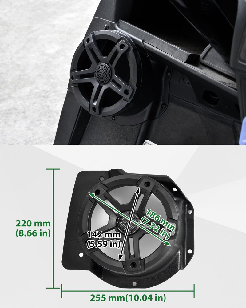 SAUTVS 6.5" Under Dash Kick Speaker Pod Brackets for Yamaha Drive2 G29 Accessories, Front Kick Panels Loudspeaker Mount Support 6.5inch Speaker Devices for Yamaha Drive2 G29 Standard Golf Cart, 2PCS