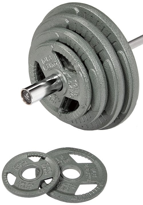 Fitvids Cast Iron Plate Weight Plate for Strength Training and Weightlifting, 2-Inch Center, 35LB (Set of 2)