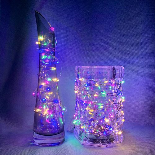 Fairy Lights | 7Ft 20 LED Twinkle String Lights - Battery Operated & Waterproof for Parties, Weddings & Decor (Rainbow-Pastel, 24 Pack)