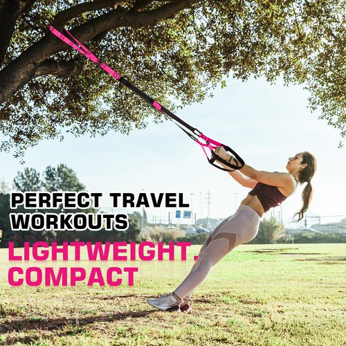 Home Resistance Training Kit, Suspension Trainer Straps with Adjustable Extension, Door Anchor, and Carry Bag – Strength Training Equipment for Full Body Bodyweight Workouts at Home or Outdoors