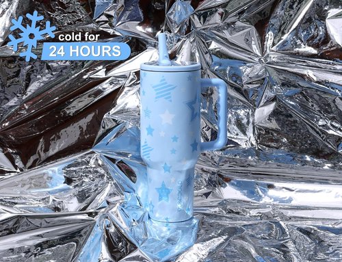 DLOCCOLD 40 oz Insulated Tumbler - Leak Resistant, Handle & Flip Straw | Car Cup Holder Friendly