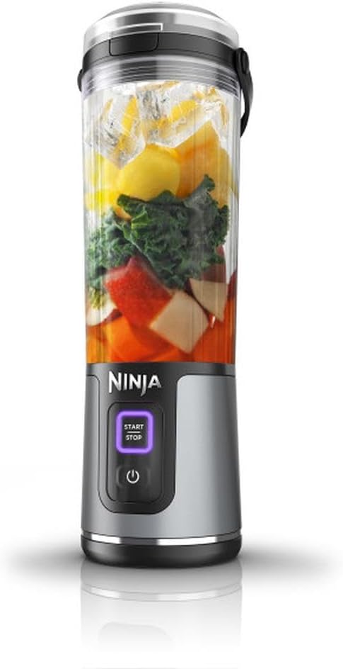 Ninja BC151BK Portable Blender - Cordless 18oz Personal Blender for Smoothies & Shakes | BPA Free, USB-C Rechargeable, Black