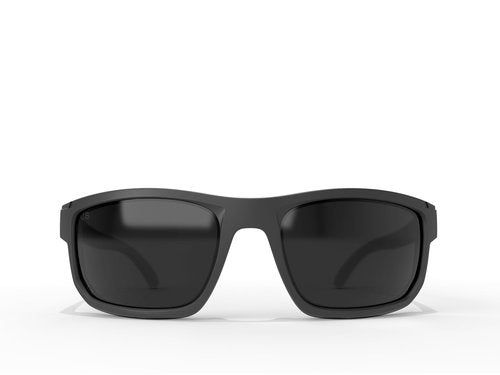 EDGE Defiance Z87 Wayfarer Safety Sunglasses (Matte Black, Polarized Smoke Vapor Shield), Polarized Vapor Shield Anti-Fog Z87 Tinted Safety Glasses, Shatter Resistant, ANSI Compliant Men's Sunglasses