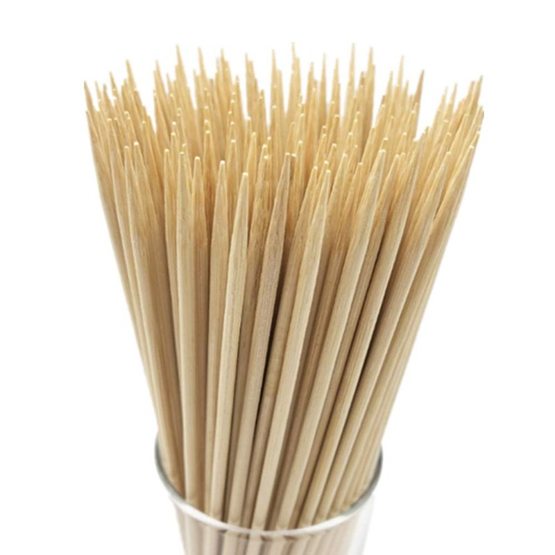 6" Natural Bamboo Skewers for BBQ，Appetiser，Fruit，Cocktail，Kabob，Chocolate Fountain，Grilling，Barbecue，Kitchen，Crafting and Party. Φ=4mm, More Size Choices 8"/10"/12"/14"/16"/17.5"/30"/36"(200 PCS)
