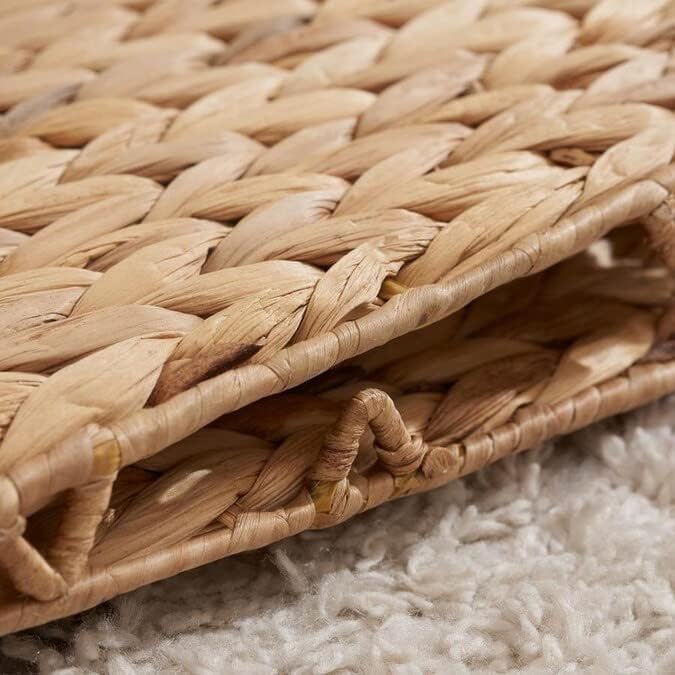 M4DECOR Water Hyacinth Storage Baskets - Woven Wicker Baskets for Home Organization | 12x12in, Natural (6 Packs)