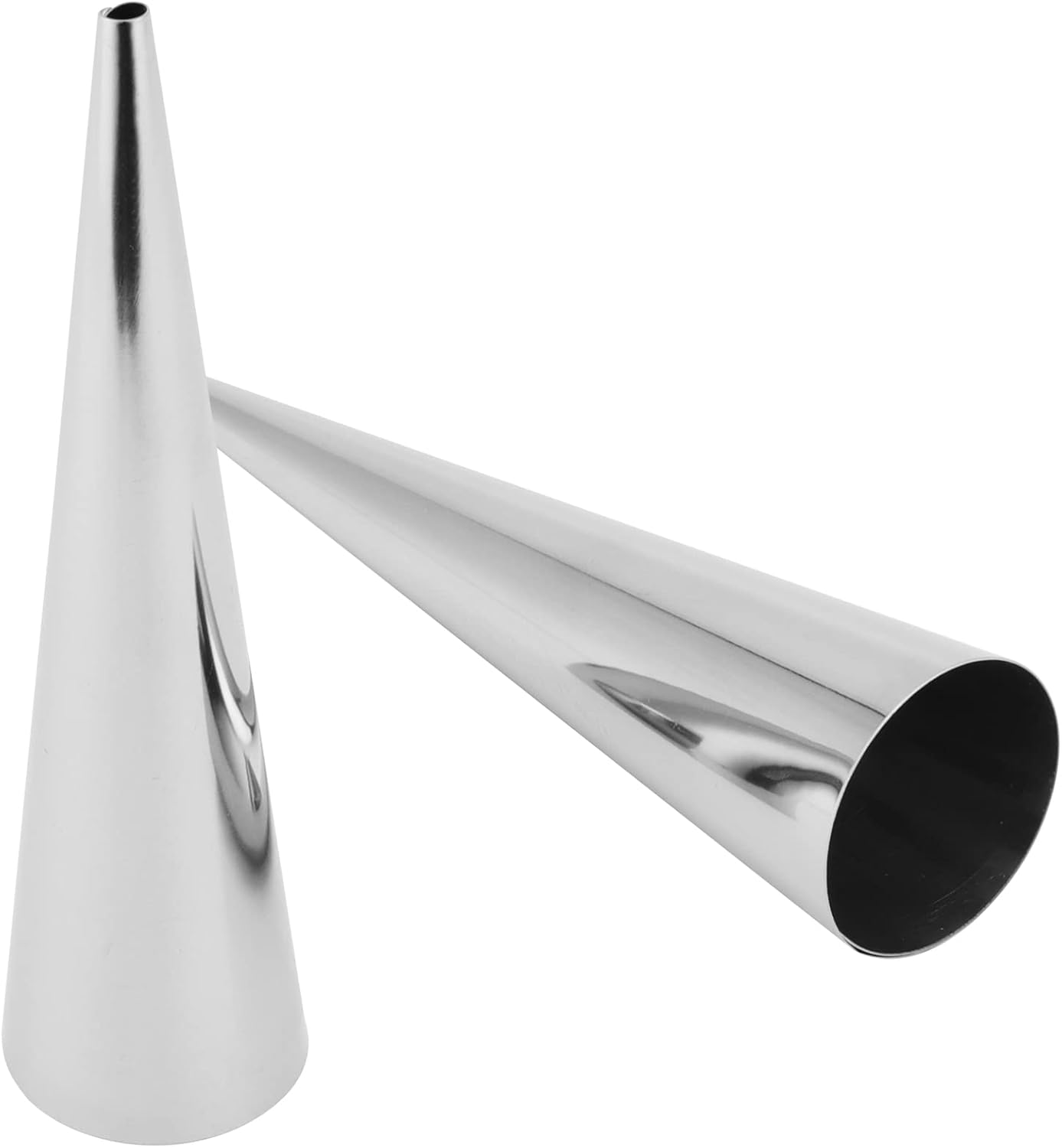 Skiennix Cream Horn Forms - Stainless Steel Cannoli Tubes with Cleaning Brush | 40 PCS, 1.4 x 5.5 Inch, Silver