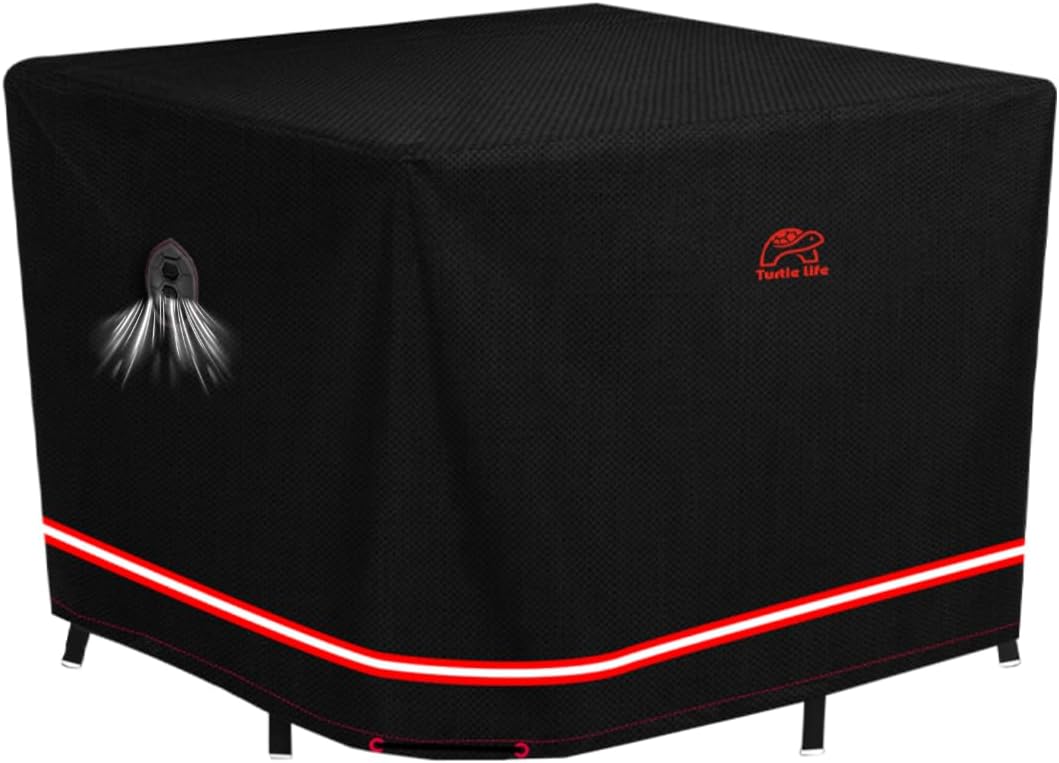 Turtle Life Heavy-Duty Waterproof Patio Furniture Cover - UV Resistant & Anti-Fading | Black, 56"L x 56"W x 29"H