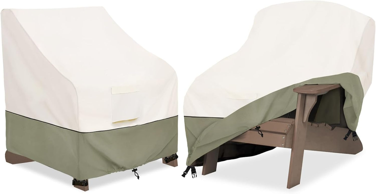 Patio Armor Waterproof Adirondack Chair Cover - Fits Chairs Up to 32W x 35D x 36H Inches | Beige