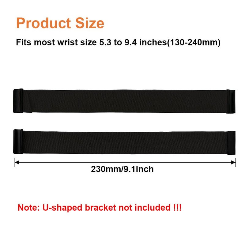 YOFUNTLE Stretchy Bands Compatible for WHOOP 4.0 - Breathable Nylon Strap Wristband - Soft, Comfort, Durability, Breathable, Easy to Use and Adjustable (Black)