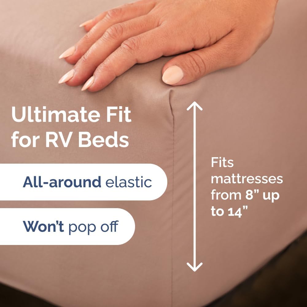 RV Short Queen Sheet Set - Soft, Breathable & Cooling 4-Piece Bedding | Fits 8” to 12” Mattresses - Mauve