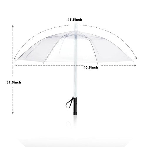 BESTKEE Lightsaber Umbrella LED Light up Golf Umbrellas with 7 Color Changing On The Shaft/Built in Torch at Bottom,Birthday/Christmas Gifts for Men/Women/Kids(Transparent)