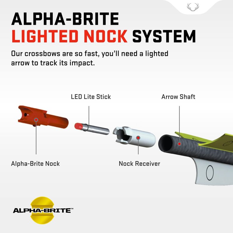 TenPoint Alpha-Brite Lighted Crossbow Nock, Red - Pack of 3 - For Use with Most TenPoint, Wicked Ridge & Horton Innovations Crossbows (Does Not Include Nitro 505)