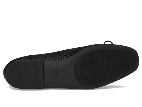 Cole Haan Women's Yara Soft Ballet Flats, Black Glitter Mesh, 11-B US