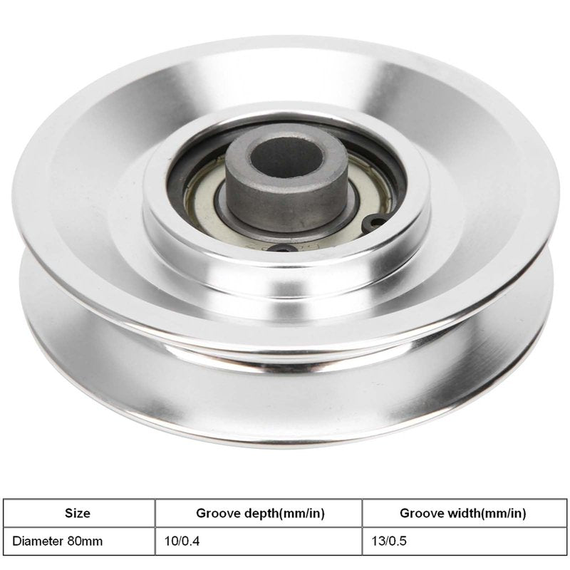 Moofey Aluminum Pulleys, 80mm Diameter Pulley Wheel, Gym Pulley for for Cable Machine Gym Equipment Part Garage Door