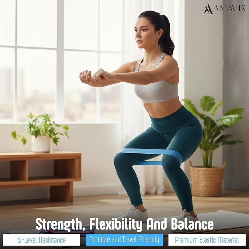 AMAVIK Pilates Kit 15-Piece Home Workout Set with 5 Resistance Bands, Pilates Ring and Ball Sets with Accessories – Complete Pilates Equipment for Women, Flexibility & Balance Training, Purple-Blue