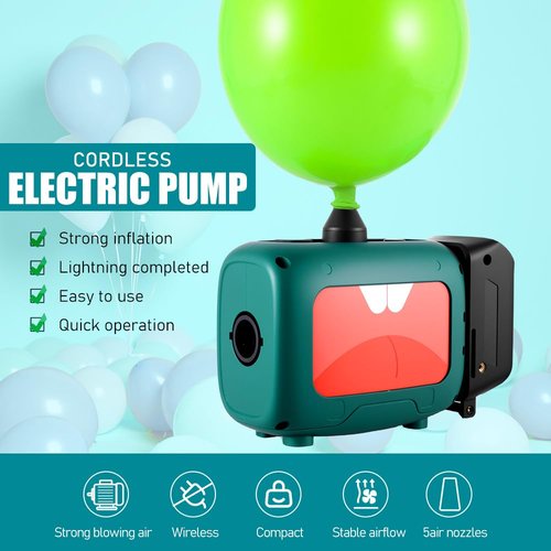 Cordless Balloon Pump Electric Compatible with Dewalt Li-Battery for All Balloons, 5 in 1 Balloon Pump Outdoor for Inflating/Deflating Balloons, Air Beds Yoga Balls & Party Decoration (No Battery)