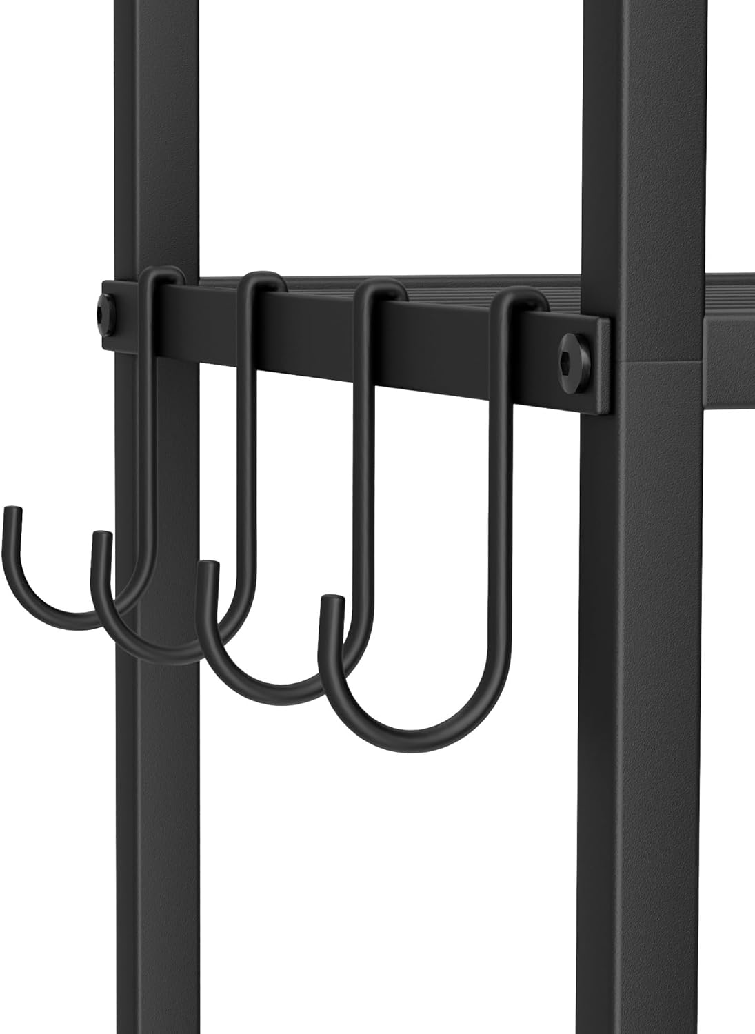 Skiennix Over The Toilet Storage Rack - 3-Tier Bathroom Organizer with Hooks & Paper Holder - Black Metal Shelf