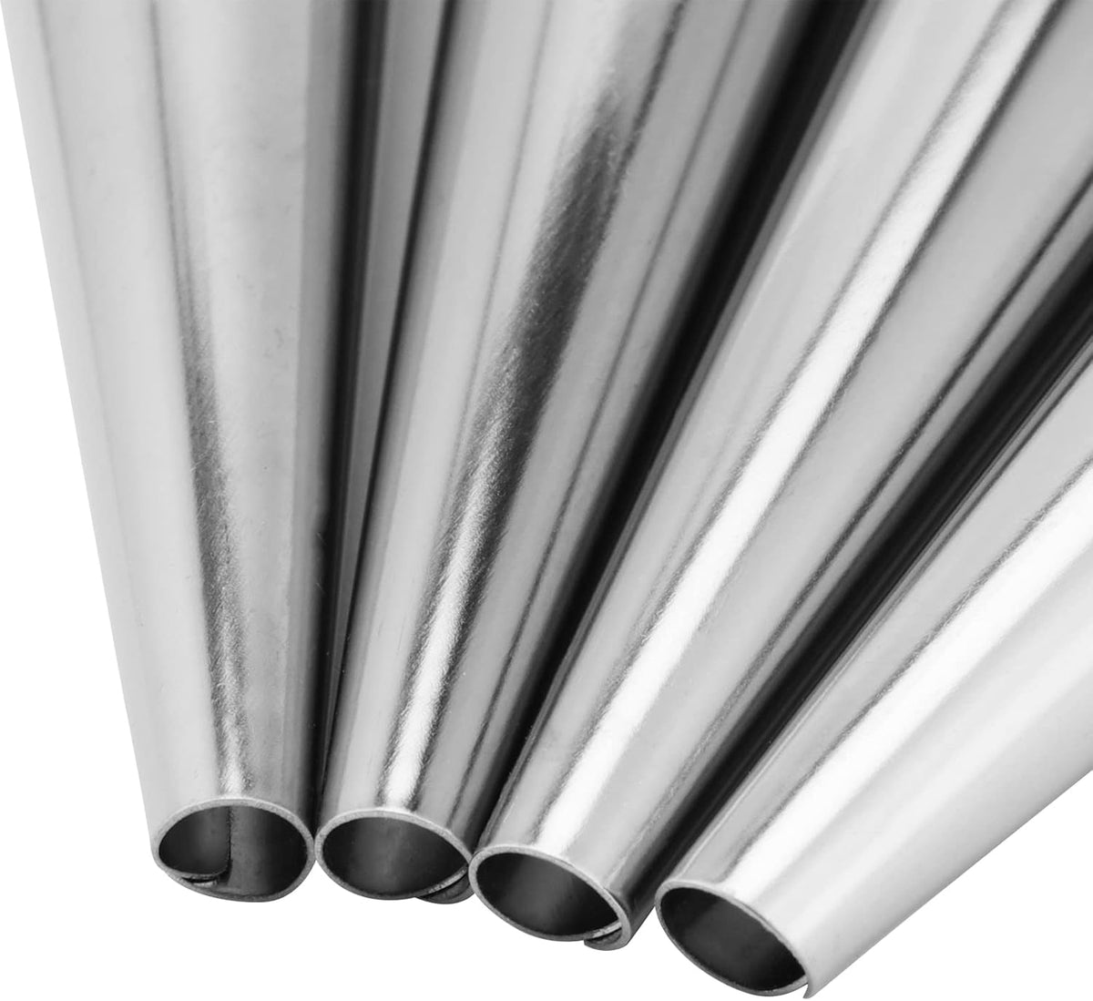 Skiennix Cream Horn Forms - Stainless Steel Cannoli Tubes with Cleaning Brush | 40 PCS, 1.4 x 5.5 Inch, Silver
