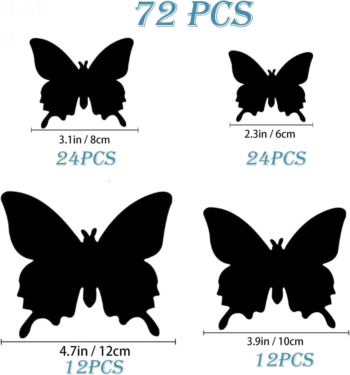 OPSEAM 3D Butterfly Wall Decor - 72 PCS Magnetic Stickers for Party Decorations | Purple