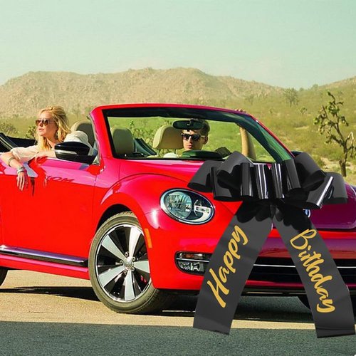Happy Birthday Car Bow - 30 Inch Big Car Bow for Celebrations, Gifts & Decorations