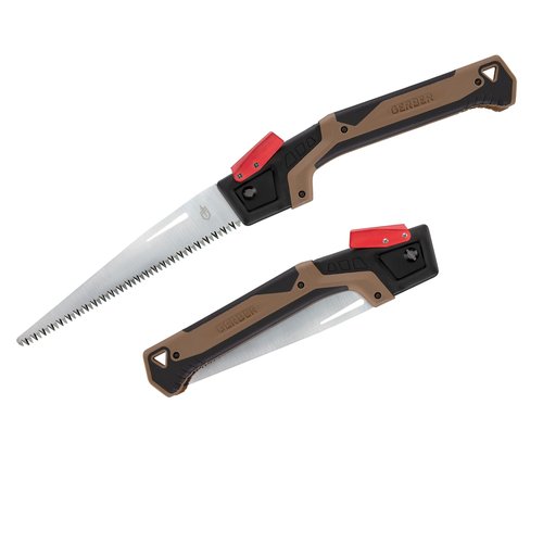 Gerber Gear Bushcraft Saw - Portable Camping Saw for Cutting Wood - Versatile Outdoor Tool w/Ergonomic Handle - 2-Position Blade - Chrome-Plated
