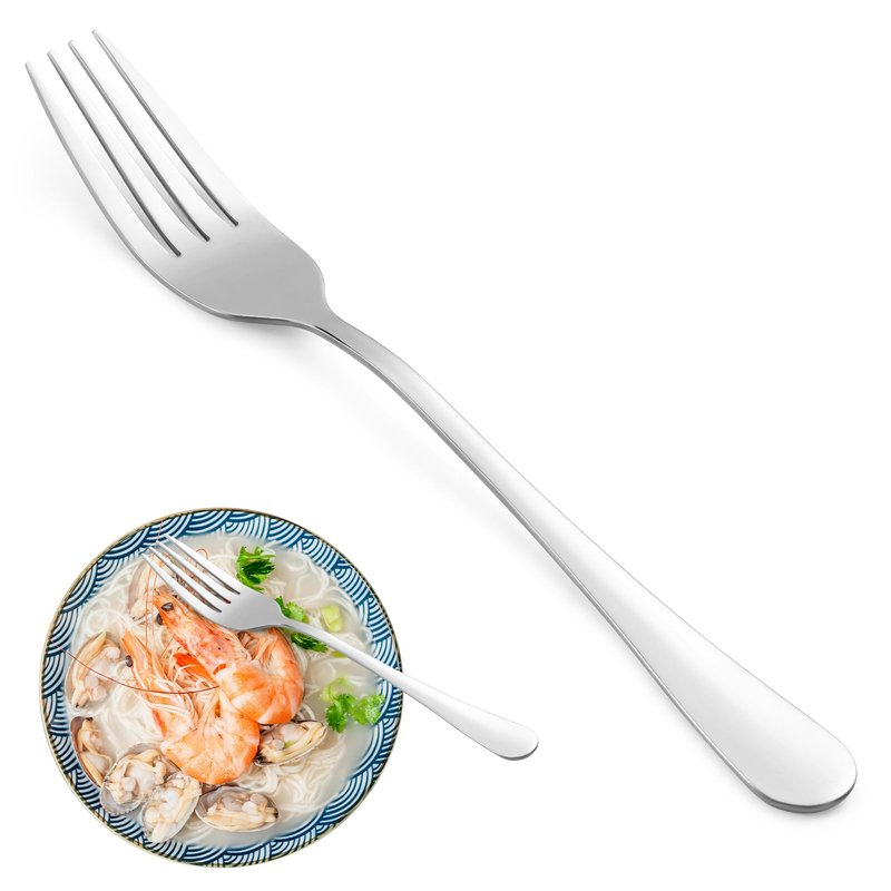 12 Piece Dinner Forks Set, Food-Grade Stainless Steel Forks Silverware, Cutlery Forks, Dessert Forks, Metal Forks for Home, Kitchen or Restaurant, Mirror Polished, Dishwasher Safe - 8 Inch