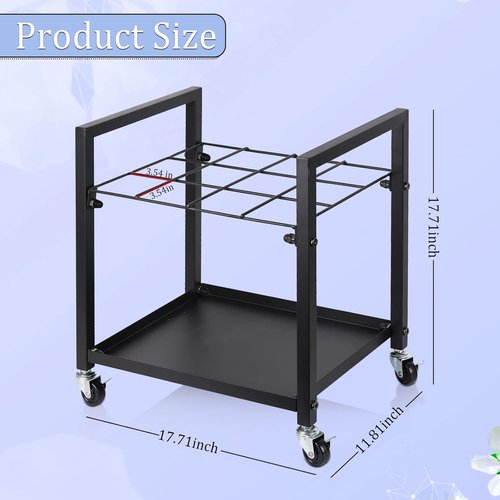 Blueprint Storage Rack - Metal Blueprint Holder Cart with Wheels | 12 Slots for Home Office & School (Black)