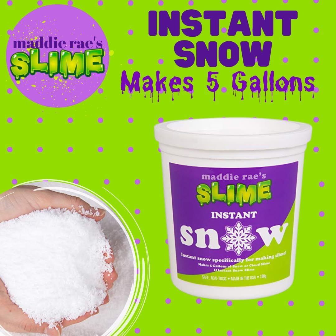 SCS Direct Maddie Rae's Instant Snow XL Pack - Create 5 Gallons of Non-Toxic Fake Snow | Perfect for Cloud Slime & DIY Projects