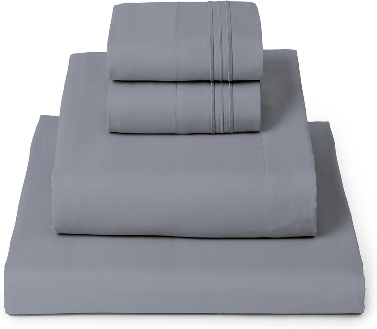 Mellanni King Sheets Set - 4 PC Hotel Luxury Bedding | Extra Soft, Cooling, Wrinkle-Resistant (Mineral Gray)